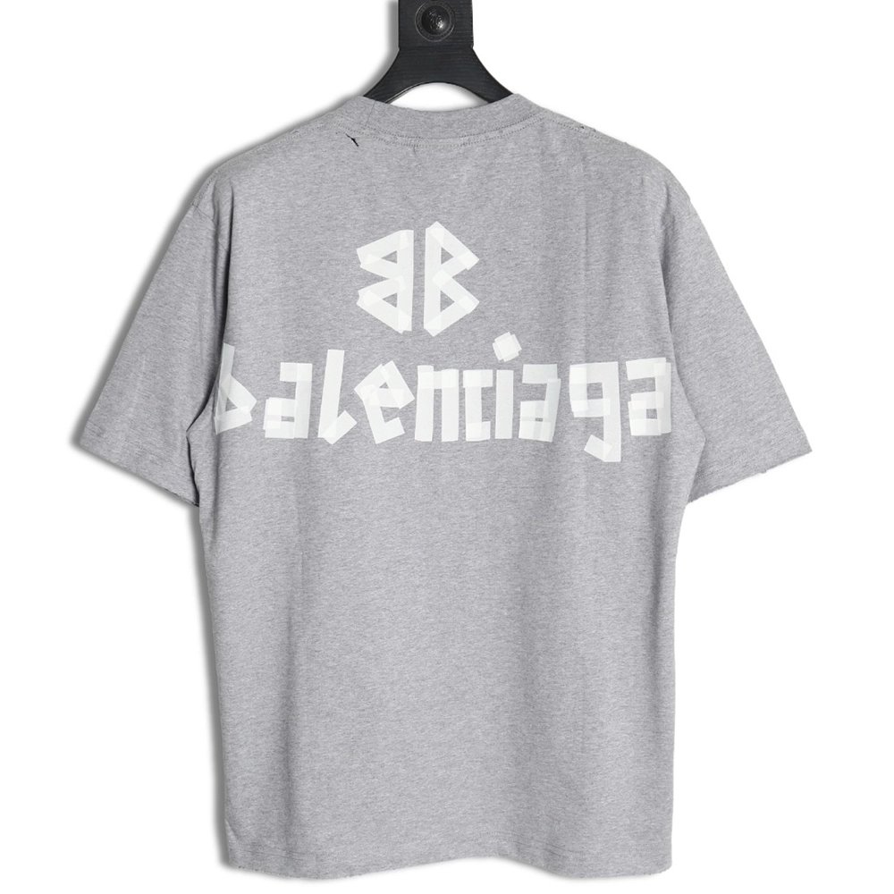 Balenciaga Tape Print Short Sleeve T-Shirt TSK7,Balenciaga