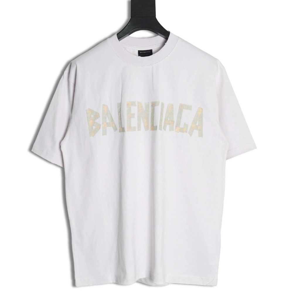 Balenciaga Tape Print Short Sleeve T-Shirt TSK6,Balenciaga
