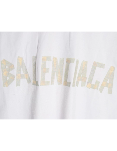 Balenciaga Tape Print Short Sleeve T-Shirt TSK6,Balenciaga