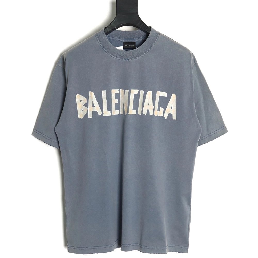 Balenciaga Tape Print Short Sleeve T-Shirt TSK4,Balenciaga