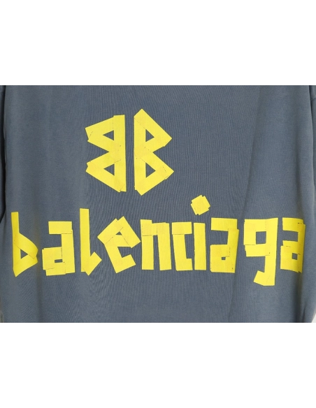 Balenciaga Tape Print Short Sleeve T-Shirt TSK4,Balenciaga