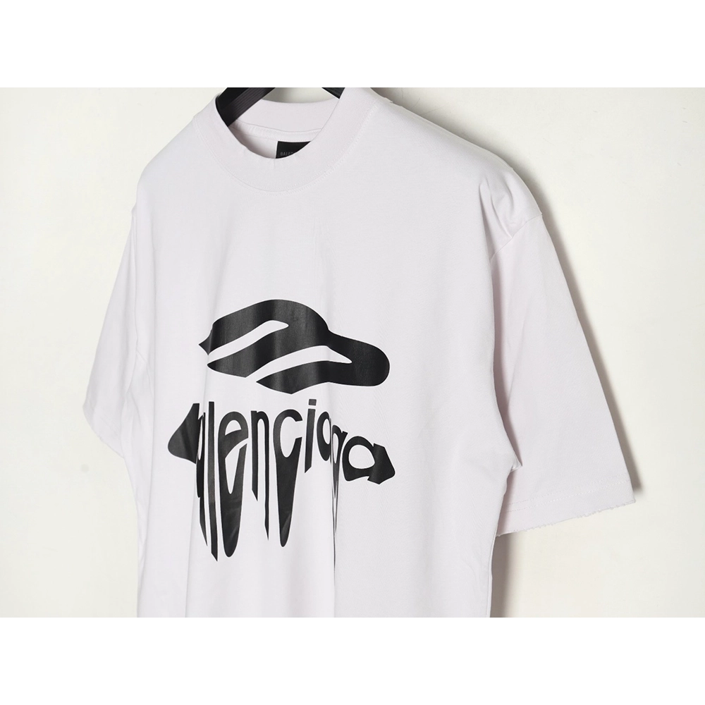 Balenciaga Art Letters Printed Washed Worn Short Sleeve T-Shirt,Balenciaga