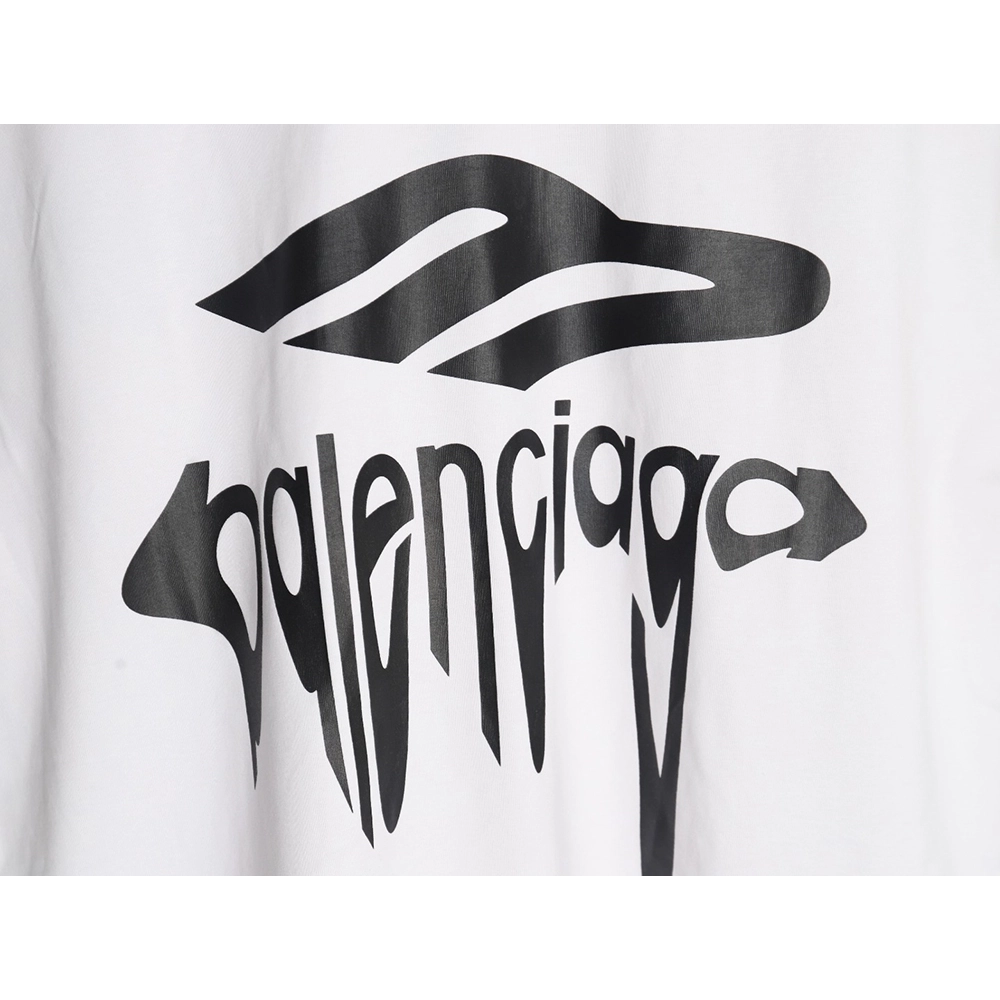 Balenciaga Art Letters Printed Washed Worn Short Sleeve T-Shirt,Balenciaga