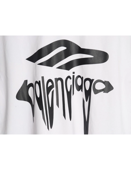 Balenciaga Art Letters Printed Washed Worn Short Sleeve T-Shirt,Balenciaga