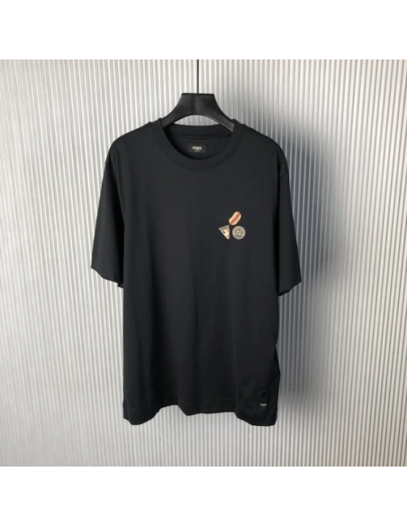 Fendi Black cotton Fendilicious T-shirt,Fendi T Shirt,Tshirt,Low price high quality.