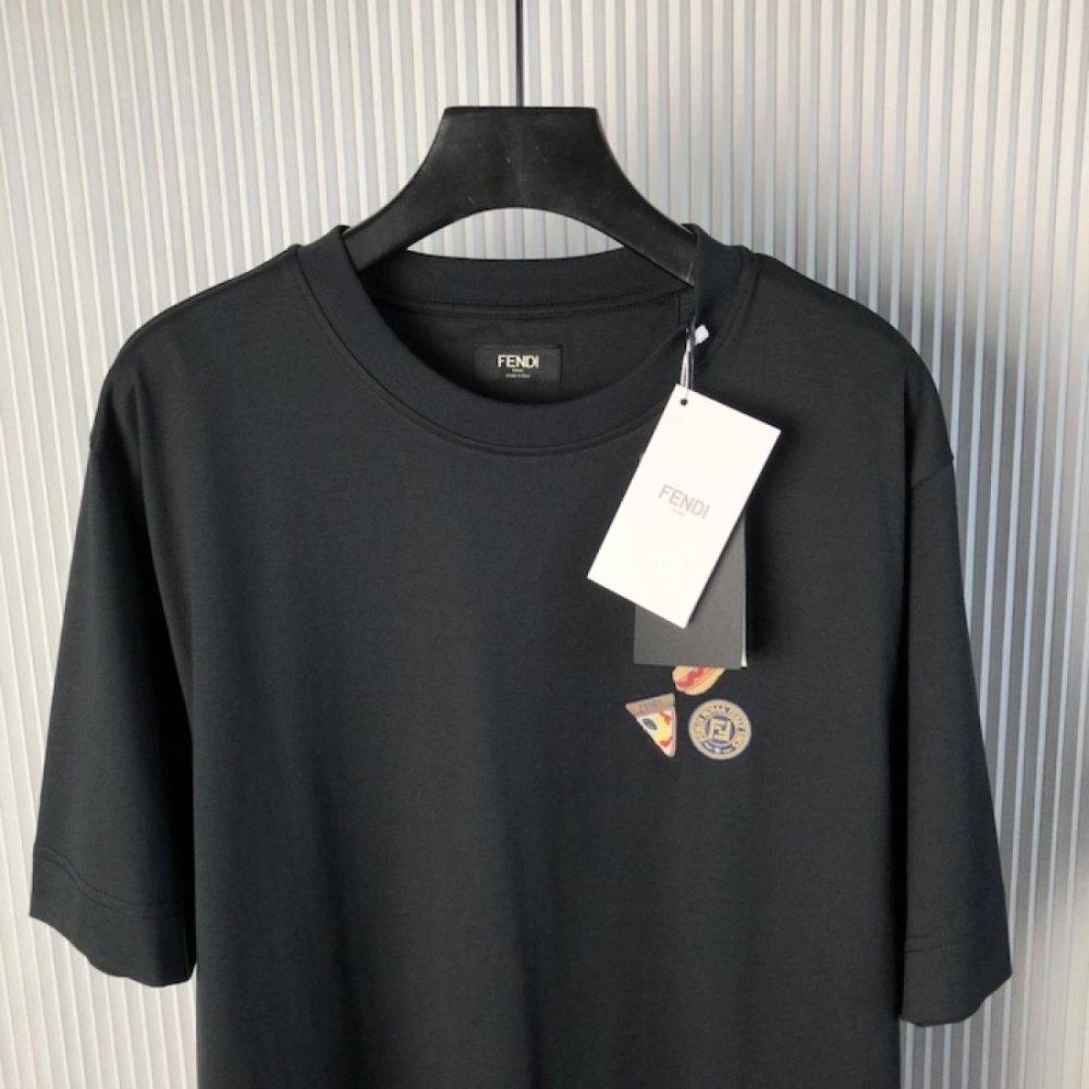 Fendi Black cotton Fendilicious T-shirt,Fendi T Shirt,Tshirt,Low price high quality.