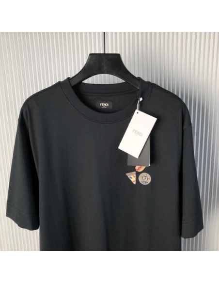 Fendi Black cotton Fendilicious T-shirt,Fendi T Shirt,Tshirt,Low price high quality.