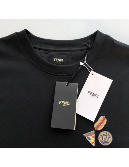 Fendi Black cotton Fendilicious T-shirt,Fendi T Shirt,Tshirt,Low price high quality.