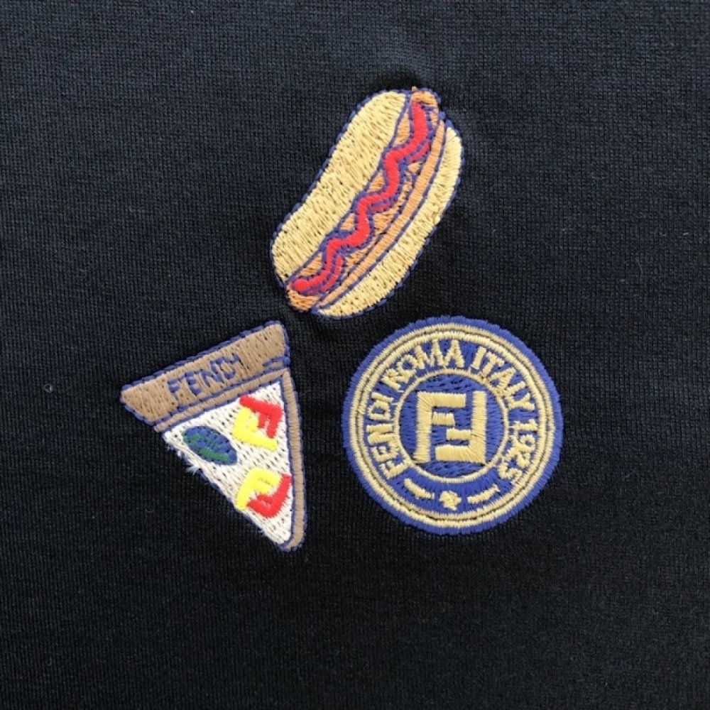 Fendi Black cotton Fendilicious T-shirt,Fendi T Shirt,Tshirt,Low price high quality.