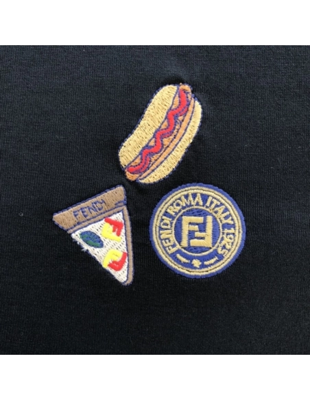 Fendi Black cotton Fendilicious T-shirt,Fendi T Shirt,Tshirt,Low price high quality.