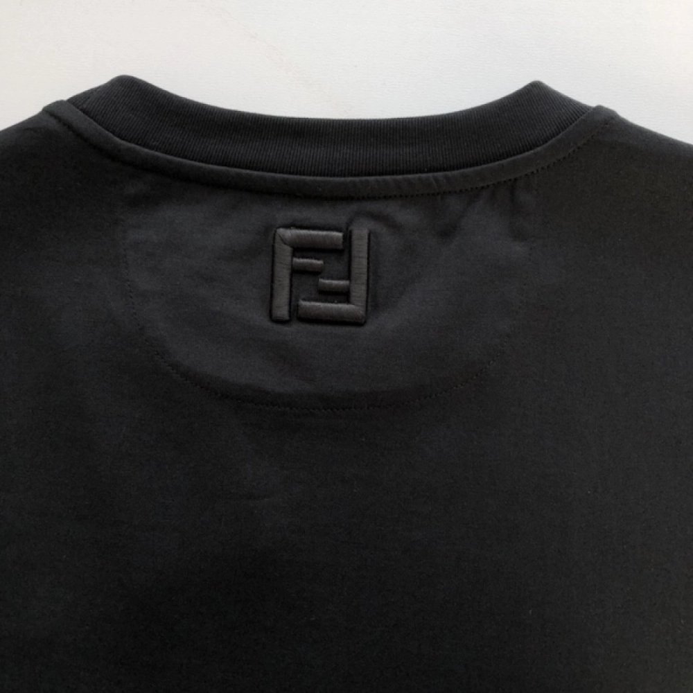 Fendi Black cotton Fendilicious T-shirt,Fendi T Shirt,Tshirt,Low price high quality.