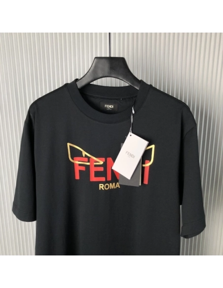 Fendi Lunar New Year black cotton T shirt,Fendi T Shirt,Tshirt,Low price high quality.