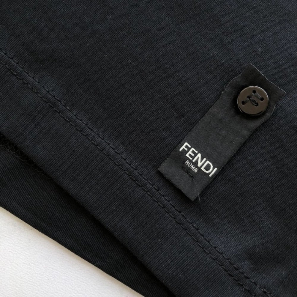 Fendi Lunar New Year black cotton T shirt,Fendi T Shirt,Tshirt,Low price high quality.