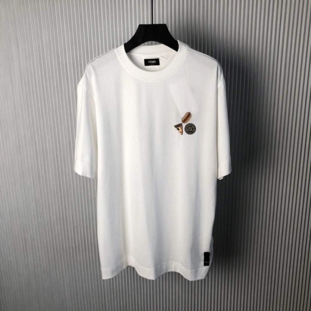 Fendi White Color cotton Fendilicious T-shirt,Fendi T Shirt,Tshirt,Low price high quality.