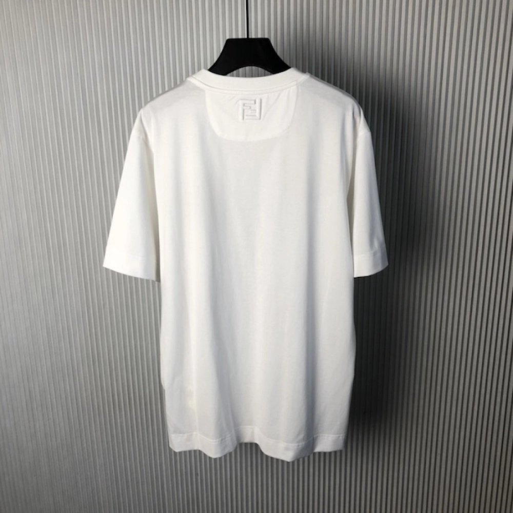 Fendi White Color cotton Fendilicious T-shirt,Fendi T Shirt,Tshirt,Low price high quality.