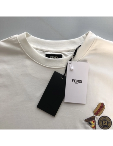 Fendi White Color cotton Fendilicious T-shirt,Fendi T Shirt,Tshirt,Low price high quality.