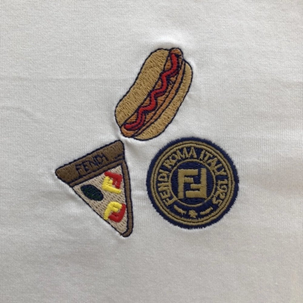 Fendi White Color cotton Fendilicious T-shirt,Fendi T Shirt,Tshirt,Low price high quality.