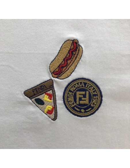 Fendi White Color cotton Fendilicious T-shirt,Fendi T Shirt,Tshirt,Low price high quality.