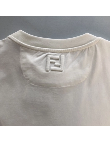 Fendi White Color cotton Fendilicious T-shirt,Fendi T Shirt,Tshirt,Low price high quality.