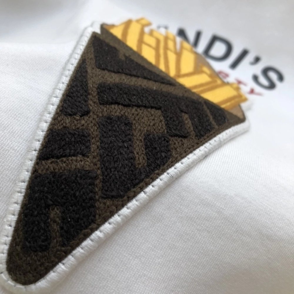 Fendi White cotton Fendilicious T-shirt,Fendi T Shirt,Tshirt,Low price high quality.