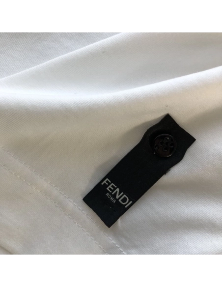 Fendi White cotton Fendilicious T-shirt,Fendi T Shirt,Tshirt,Low price high quality.