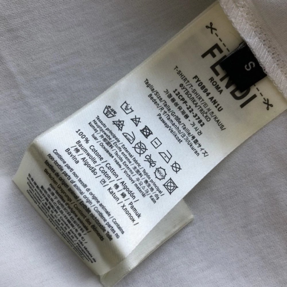 Fendi White cotton Fendilicious T-shirt,Fendi T Shirt,Tshirt,Low price high quality.