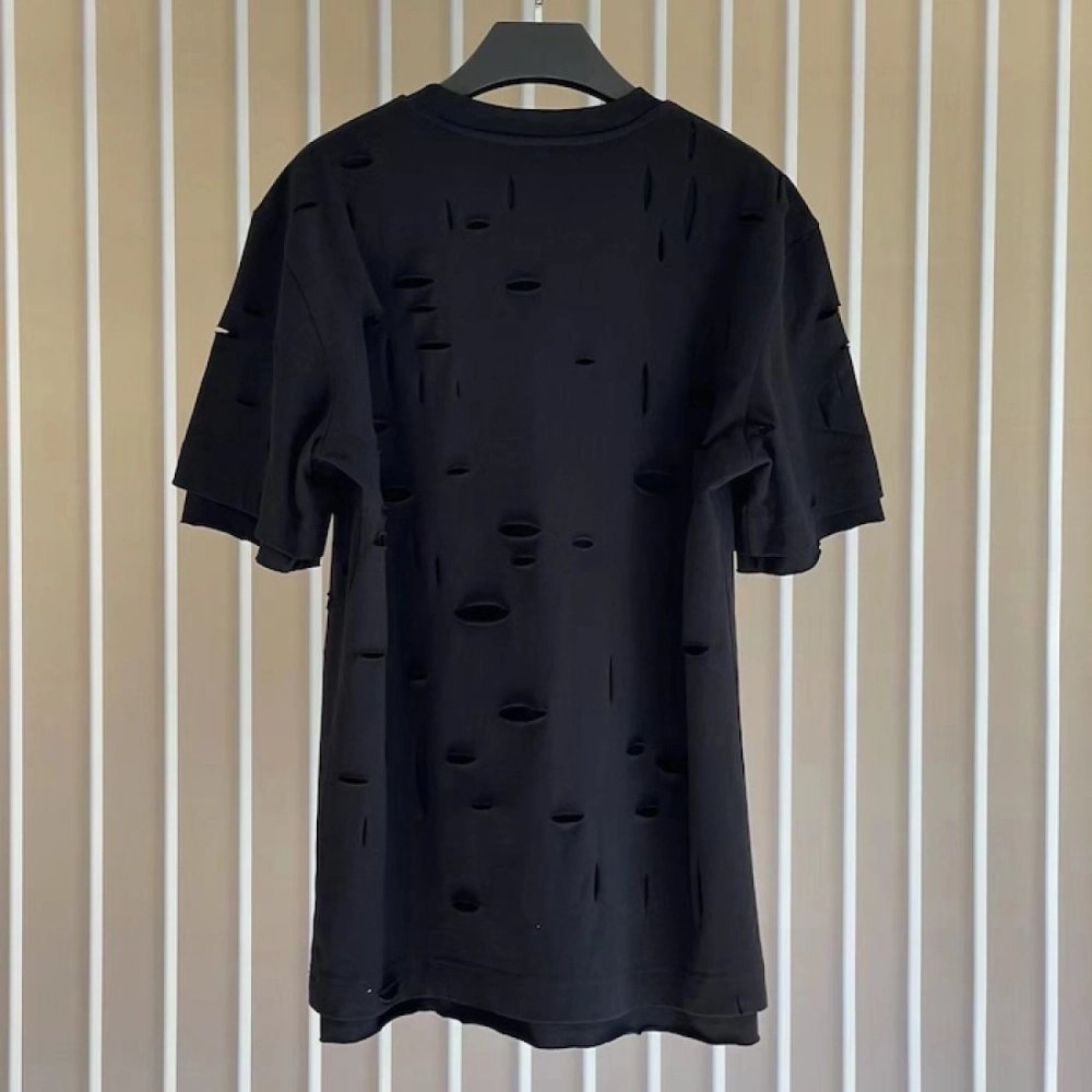 Givenchy Destroyed Layered Oversized T shirt Black,Givenchy T Shirt,Tshirt,Low price high quality.