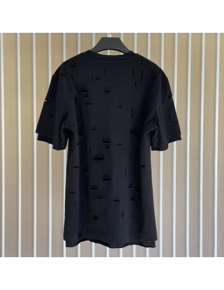 Givenchy Destroyed Layered Oversized T shirt Black,Givenchy T Shirt,Tshirt,Low price high quality.