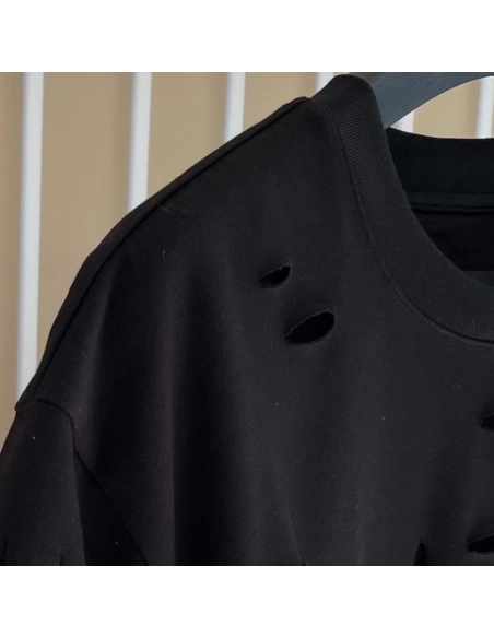 Givenchy Destroyed Layered Oversized T shirt Black,Givenchy T Shirt,Tshirt,Low price high quality.