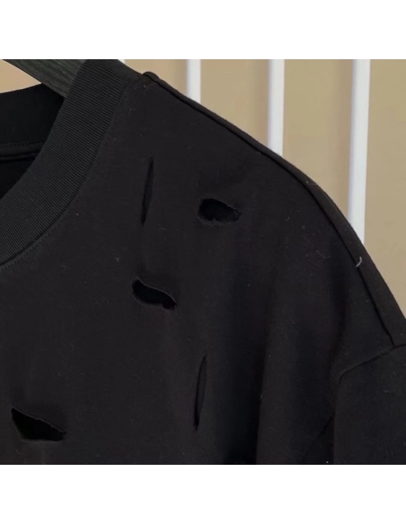 Givenchy Destroyed Layered Oversized T shirt Black,Givenchy T Shirt,Tshirt,Low price high quality.