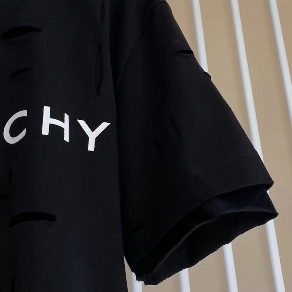 Givenchy Destroyed Layered Oversized T shirt Black,Givenchy T Shirt,Tshirt,Low price high quality.