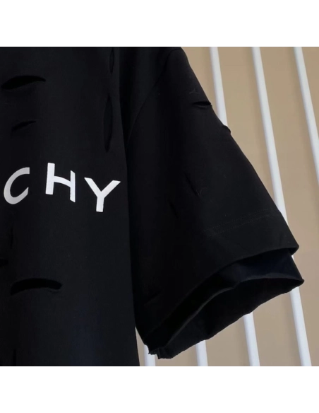 Givenchy Destroyed Layered Oversized T shirt Black,Givenchy T Shirt,Tshirt,Low price high quality.