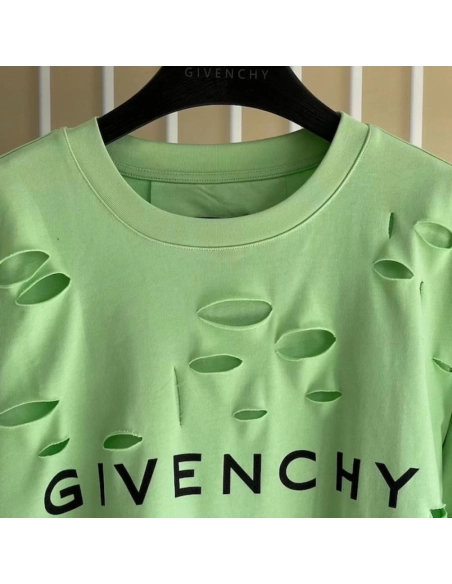 Givenchy Destroyed Layered Oversized T shirt Green,Givenchy T Shirt,Tshirt,Low price high quality.