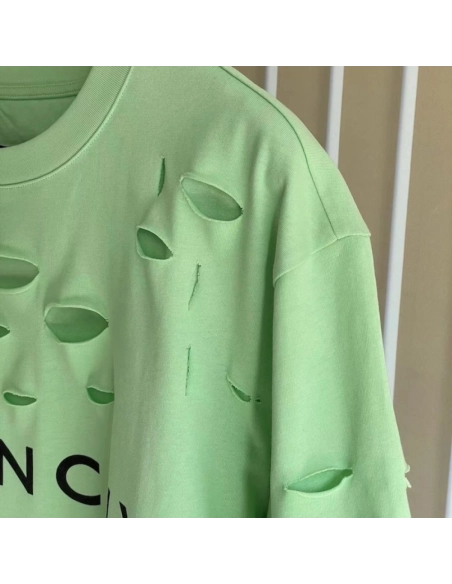 Givenchy Destroyed Layered Oversized T shirt Green,Givenchy T Shirt,Tshirt,Low price high quality.