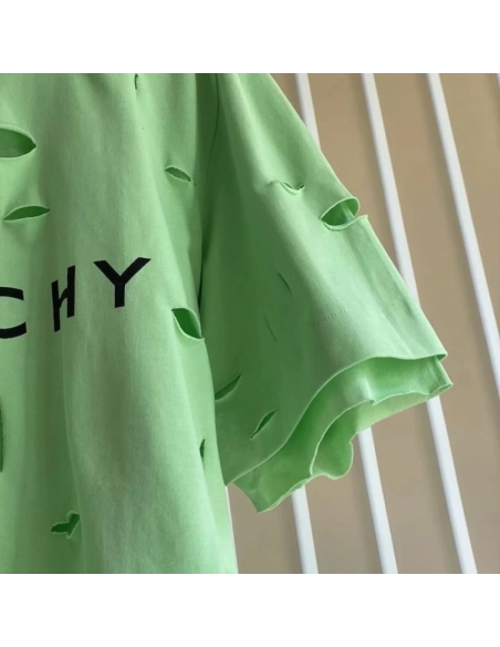 Givenchy Destroyed Layered Oversized T shirt Green,Givenchy T Shirt,Tshirt,Low price high quality.