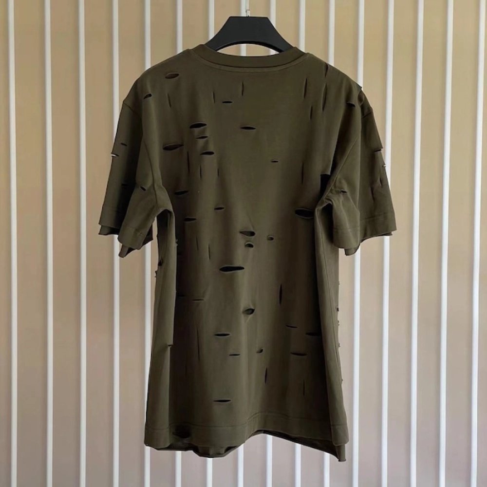 Givenchy Destroyed Layered Oversized T shirt Khaki,Givenchy T Shirt,Tshirt,Low price high quality.