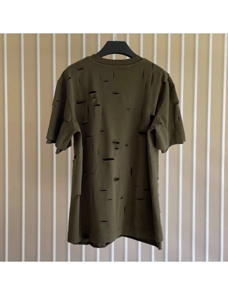 Givenchy Destroyed Layered Oversized T shirt Khaki,Givenchy T Shirt,Tshirt,Low price high quality.