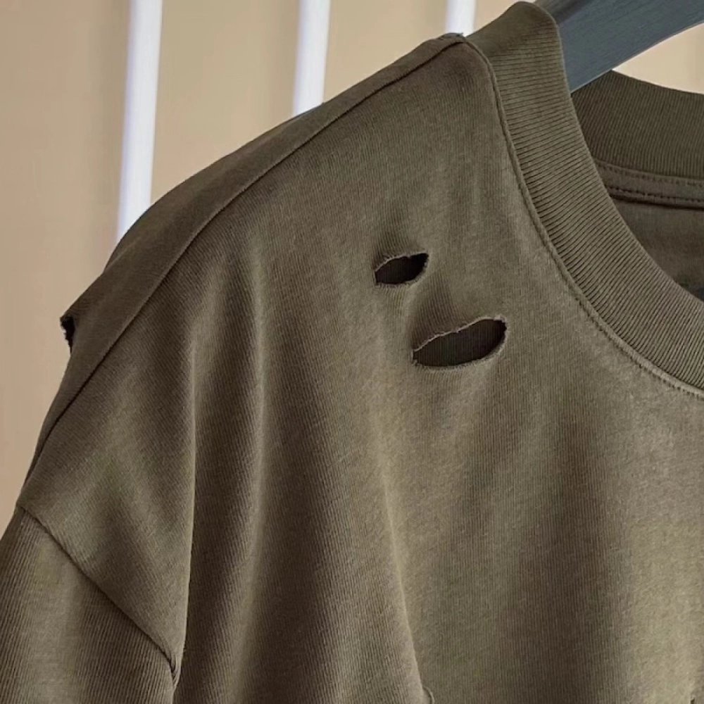 Givenchy Destroyed Layered Oversized T shirt Khaki,Givenchy T Shirt,Tshirt,Low price high quality.