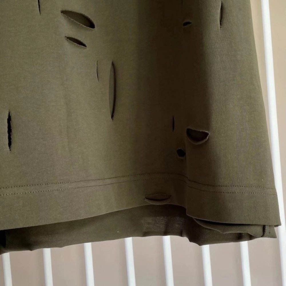 Givenchy Destroyed Layered Oversized T shirt Khaki,Givenchy T Shirt,Tshirt,Low price high quality.