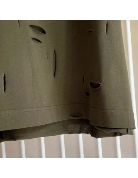 Givenchy Destroyed Layered Oversized T shirt Khaki,Givenchy T Shirt,Tshirt,Low price high quality.