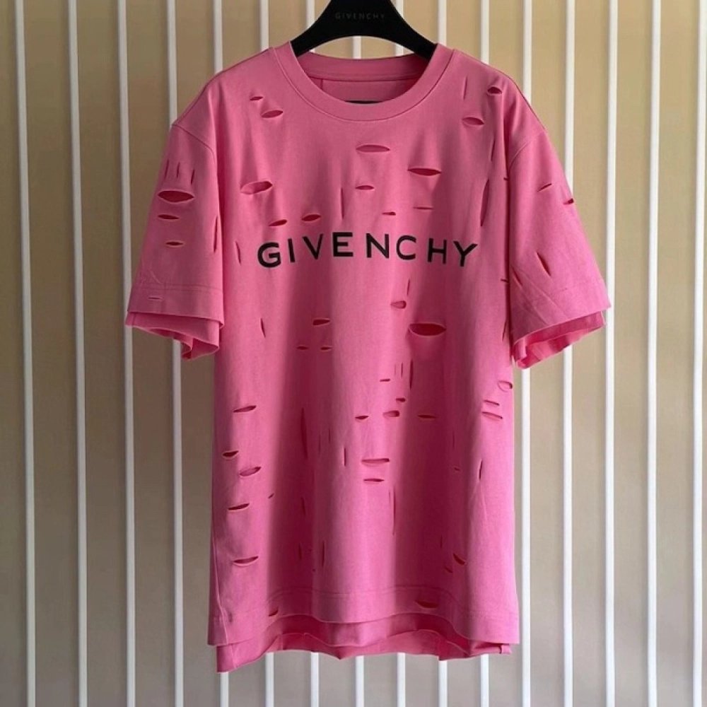 Givenchy Destroyed Layered Oversized T shirt Rose,Givenchy T Shirt,Tshirt,Low price high quality.