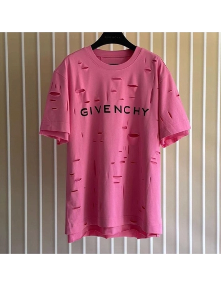 Givenchy Destroyed Layered Oversized T shirt Rose,Givenchy T Shirt,Tshirt,Low price high quality.