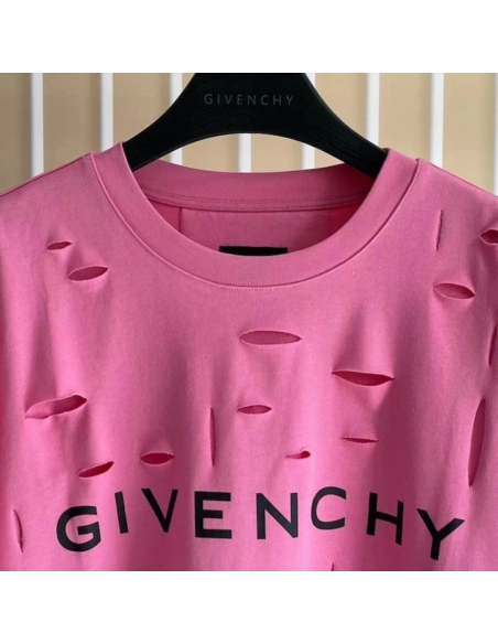 Givenchy Destroyed Layered Oversized T shirt Rose,Givenchy T Shirt,Tshirt,Low price high quality.