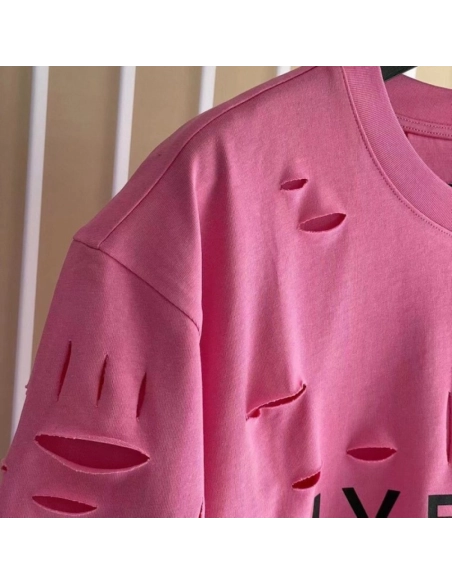 Givenchy Destroyed Layered Oversized T shirt Rose,Givenchy T Shirt,Tshirt,Low price high quality.