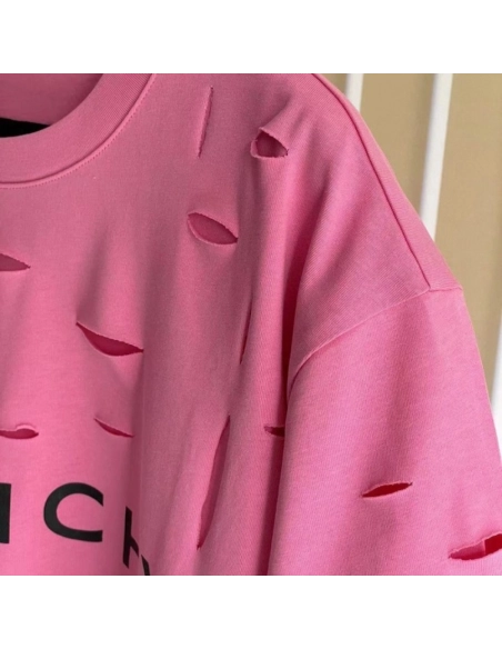 Givenchy Destroyed Layered Oversized T shirt Rose,Givenchy T Shirt,Tshirt,Low price high quality.