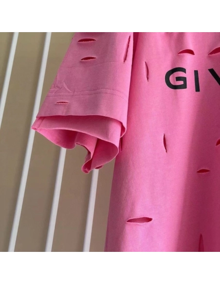 Givenchy Destroyed Layered Oversized T shirt Rose,Givenchy T Shirt,Tshirt,Low price high quality.