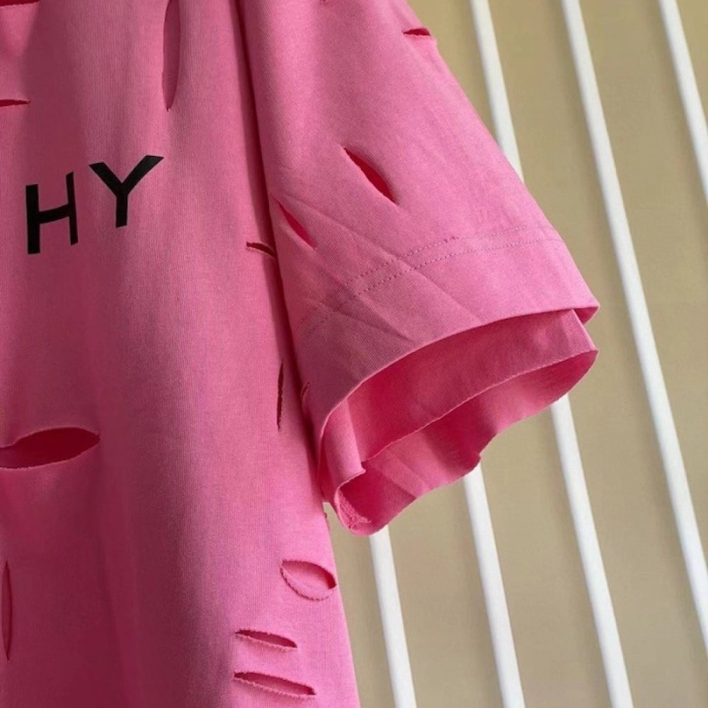 Givenchy Destroyed Layered Oversized T shirt Rose,Givenchy T Shirt,Tshirt,Low price high quality.