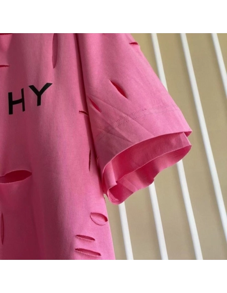 Givenchy Destroyed Layered Oversized T shirt Rose,Givenchy T Shirt,Tshirt,Low price high quality.