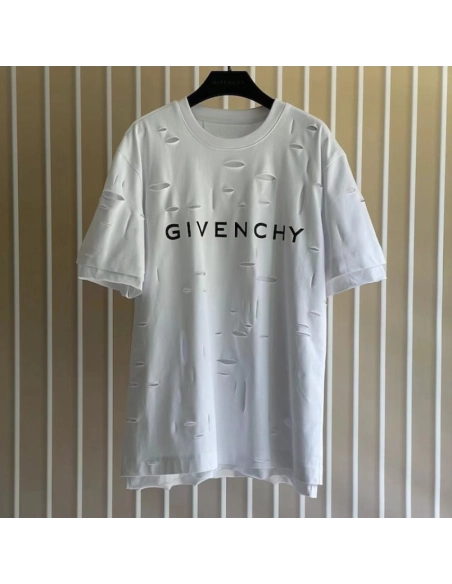Givenchy Destroyed Layered Oversized T shirt White,Givenchy T Shirt,Tshirt,Low price high quality.