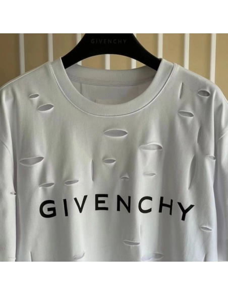 Givenchy Destroyed Layered Oversized T shirt White,Givenchy T Shirt,Tshirt,Low price high quality.